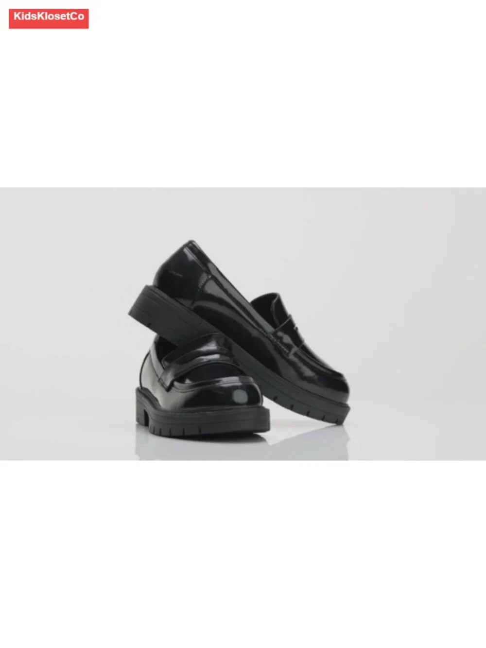 Girls Penny Loafers School Shoes Slip-On TPR Outsole